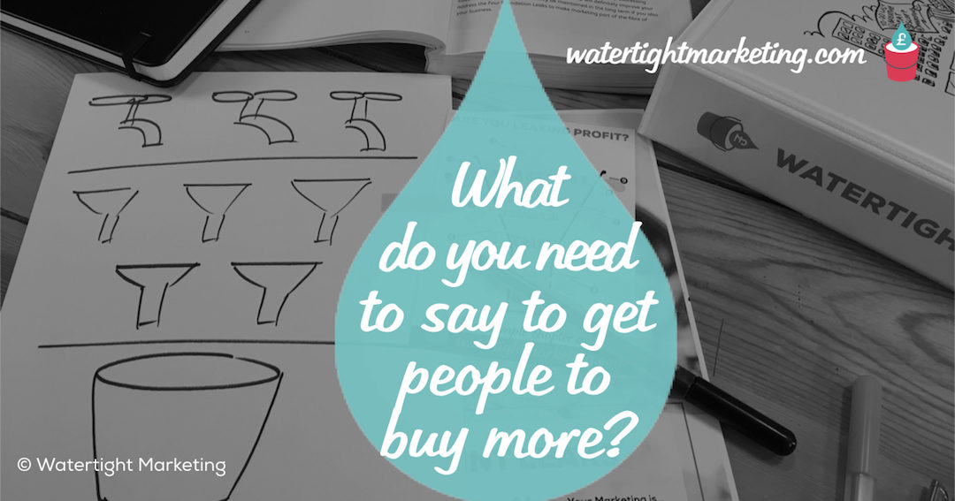 What do you need to say to get people to buy more?
